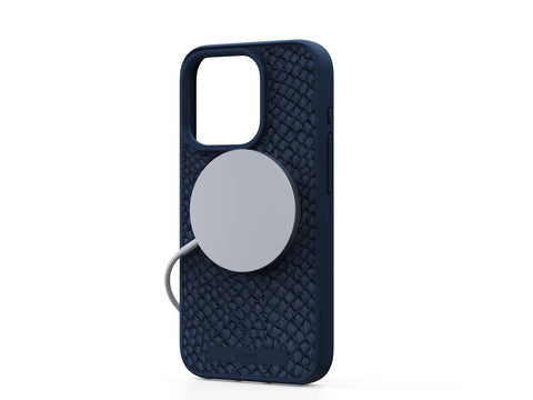 Salmon Leather Magsafe Case - Blue Salmon Leather Magsafe Case - Blue