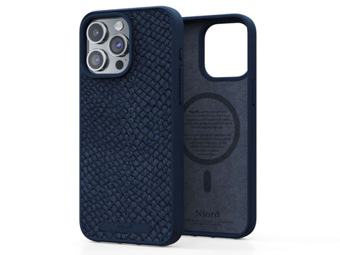 Salmon Leather Magsafe Case - Blue Salmon Leather Magsafe Case - Blue