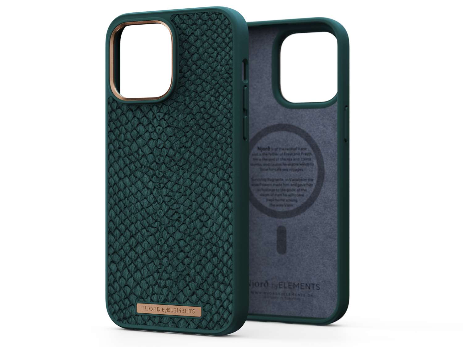 Salmon Leather MagSafe Case - Jord | Dark Green