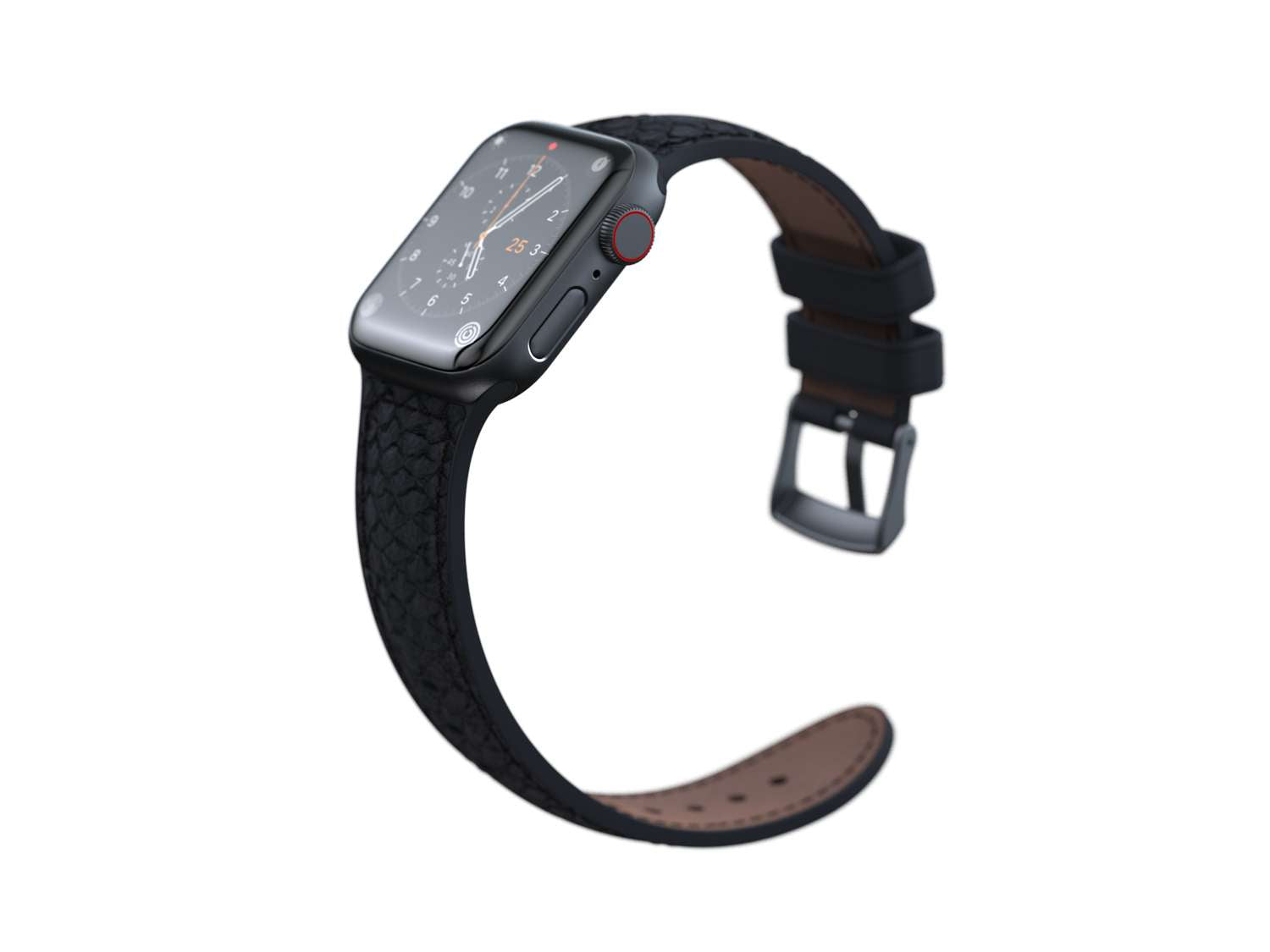 Salmon Leather Watch Strap - Vindur|Dark Grey