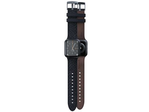 Salmon Leather Watch Strap - Vindur|Dark Grey