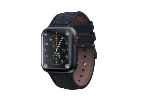 Salmon Leather Watch Strap - Vindur|Dark Grey