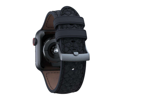 Salmon Leather Watch Strap - Vindur|Dark Grey