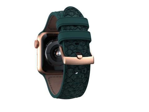 Salmon Leather Watch Strap - Jörð|Dark Green