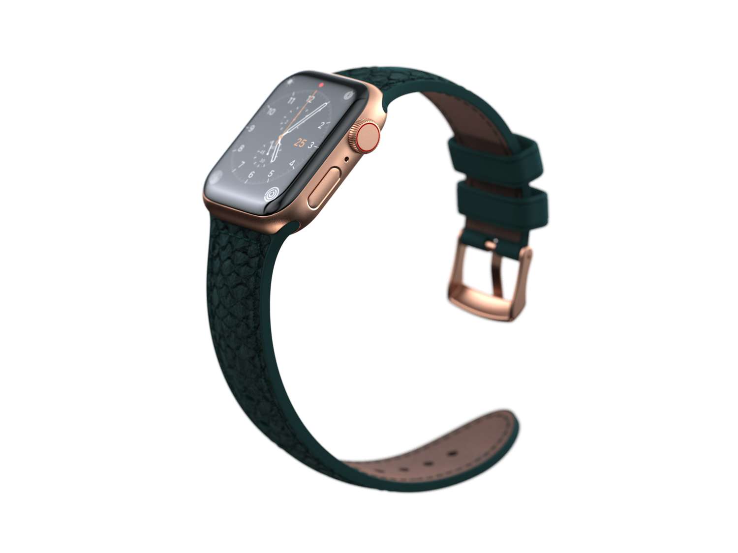 Salmon Leather Watch Strap - Jörð|Dark Green