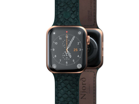 Salmon Leather Watch Strap - Jörð|Dark Green