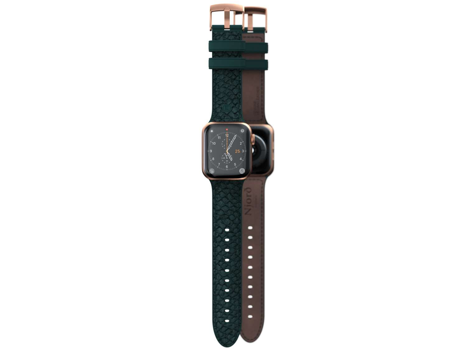 Salmon Leather Watch Strap - Jörð|Dark Green