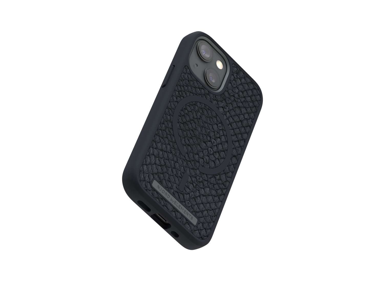 Salmon Leather MagSafe Case - iPhone 13 - Vindur | Dark Grey