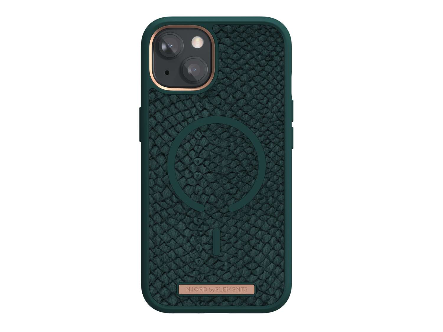 Salmon Leather MagSafe Case - iPhone 13 - Jörð|Dark Green