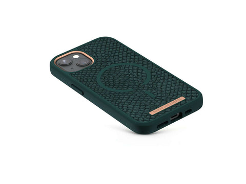 Salmon Leather MagSafe Case - iPhone 13 - Jörð|Dark Green