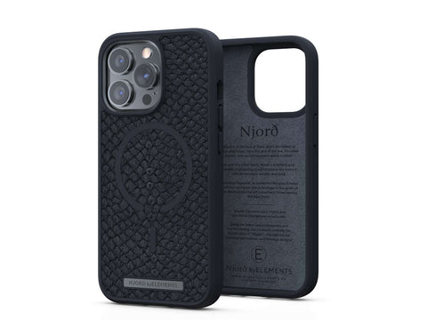 Salmon Leather MagSafe Case - iPhone 13 - Vindur | Dark Grey