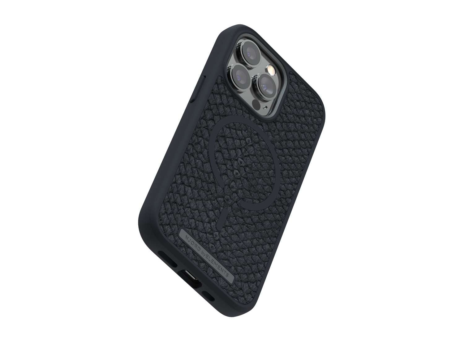 Salmon Leather MagSafe Case - iPhone 13 - Vindur | Dark Grey