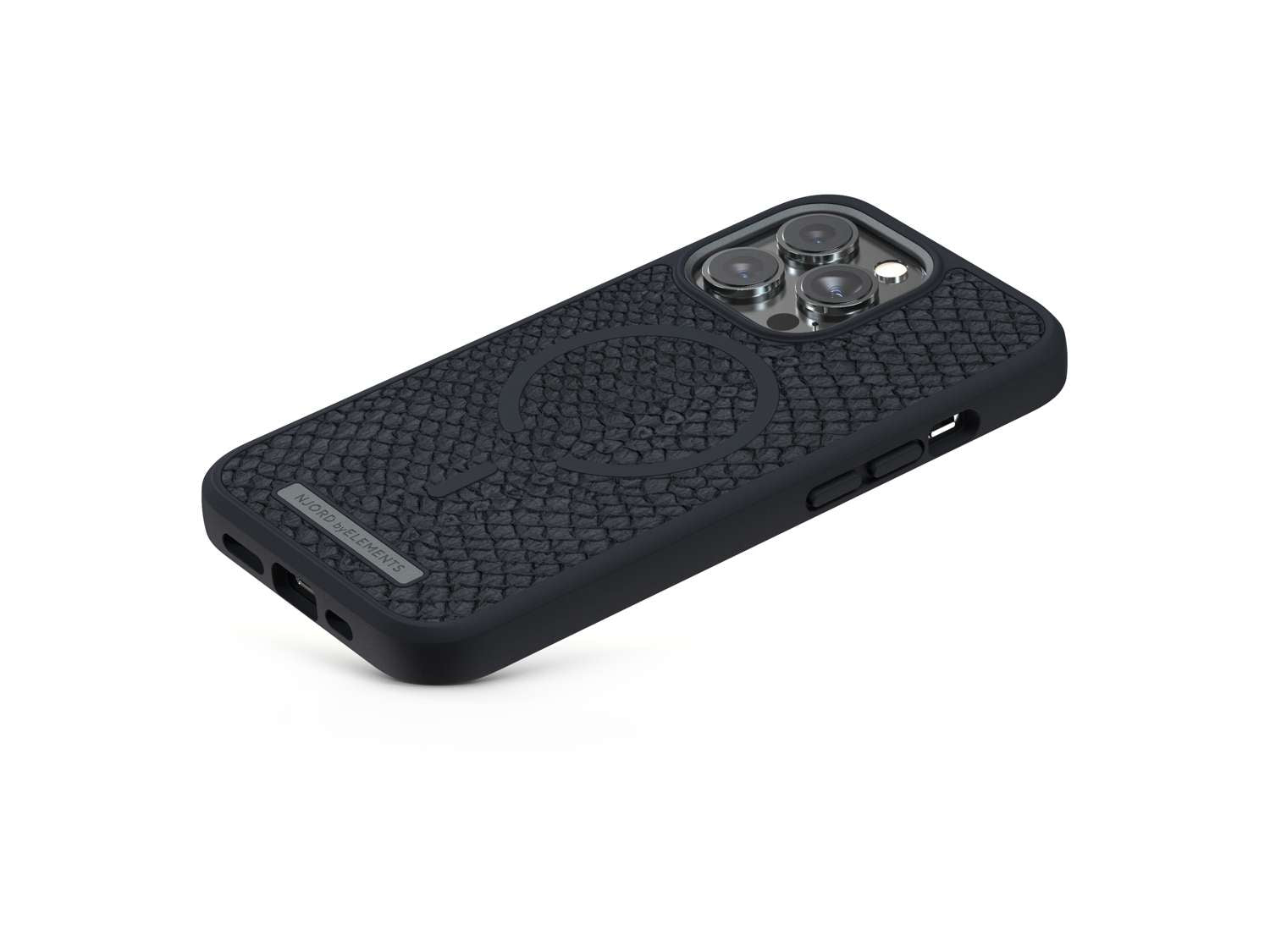 Salmon Leather MagSafe Case - iPhone 13 - Vindur | Dark Grey
