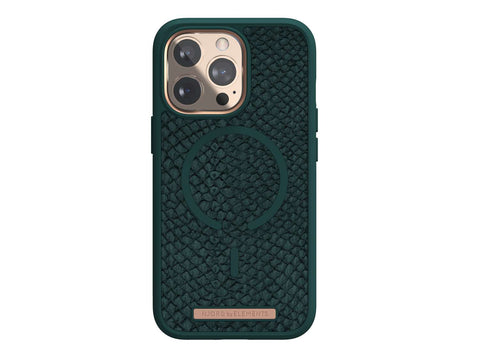 Salmon Leather MagSafe Case - iPhone 13 - Jörð|Dark Green