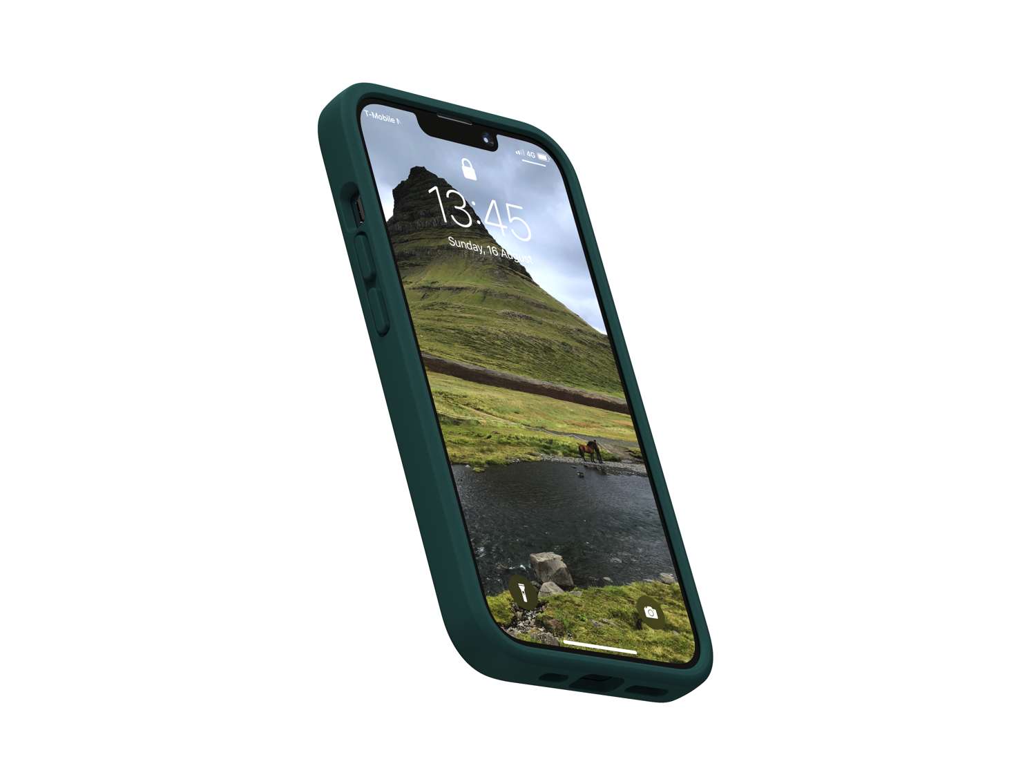 Salmon Leather MagSafe Case - iPhone 13 - Jörð|Dark Green