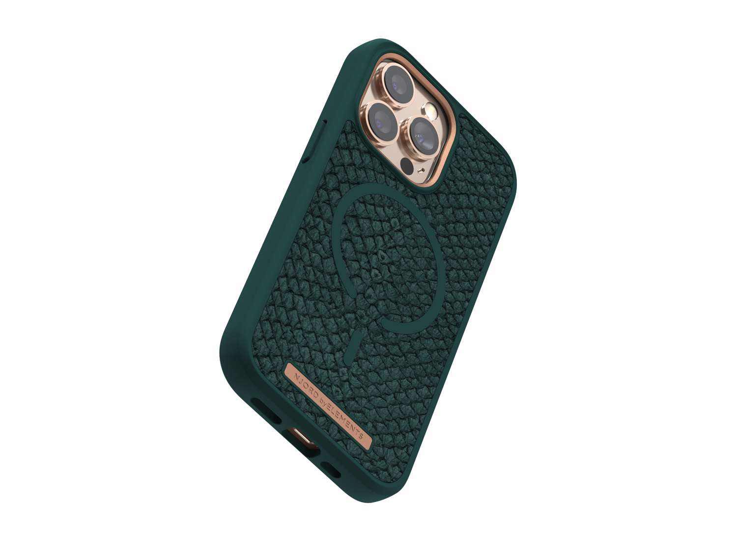 Salmon Leather MagSafe Case - iPhone 13 - Jörð|Dark Green