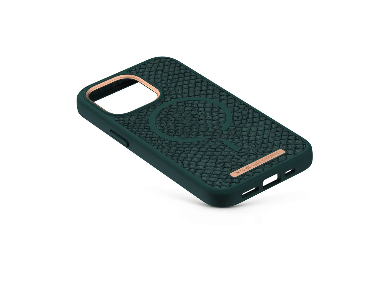Salmon Leather MagSafe Case - iPhone 13 - Jörð|Dark Green
