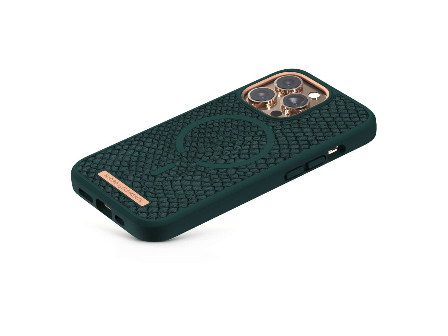 Salmon Leather MagSafe Case - iPhone 13 - Jörð|Dark Green