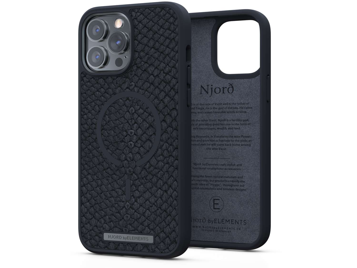 Salmon Leather MagSafe Case - iPhone 13 - Vindur | Dark Grey