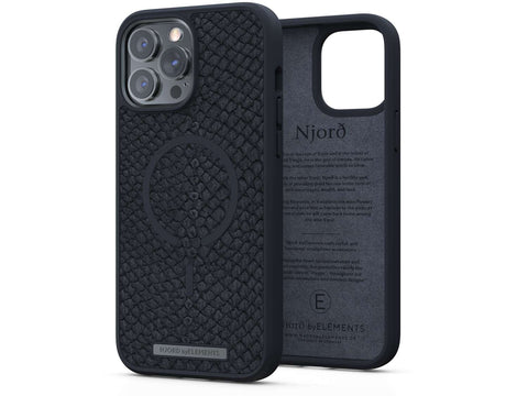 Salmon Leather MagSafe Case - iPhone 13 - Vindur | Dark Grey